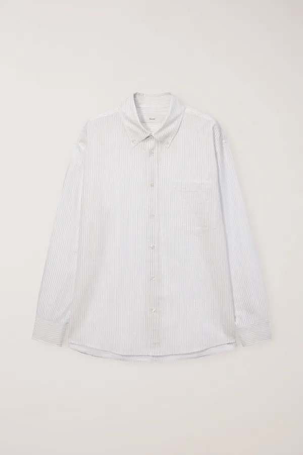 UNISEX CLASSIC STRIPED BD OVERSHIRT CREAM_UDSH6B125CR