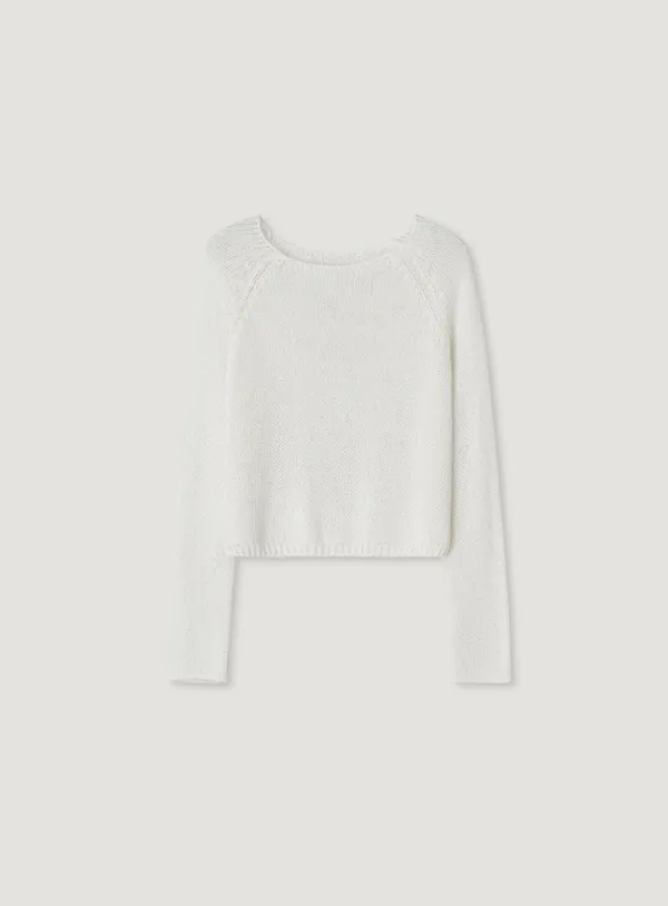 NEFF LINEN CROP KNIT_PURE IVORY