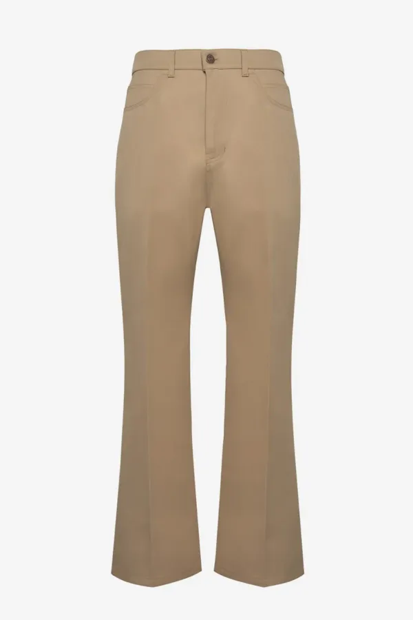W WOOL FLARED PANTS - BEIGE