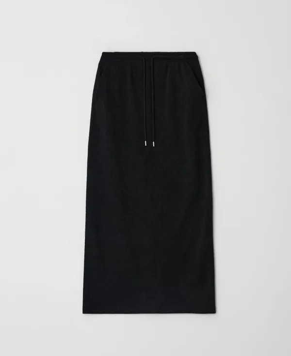 [4차] Pile Jersey Maxi Straight Skirt_BLACK