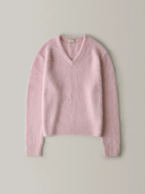 알파카 브이넥 니트_pink