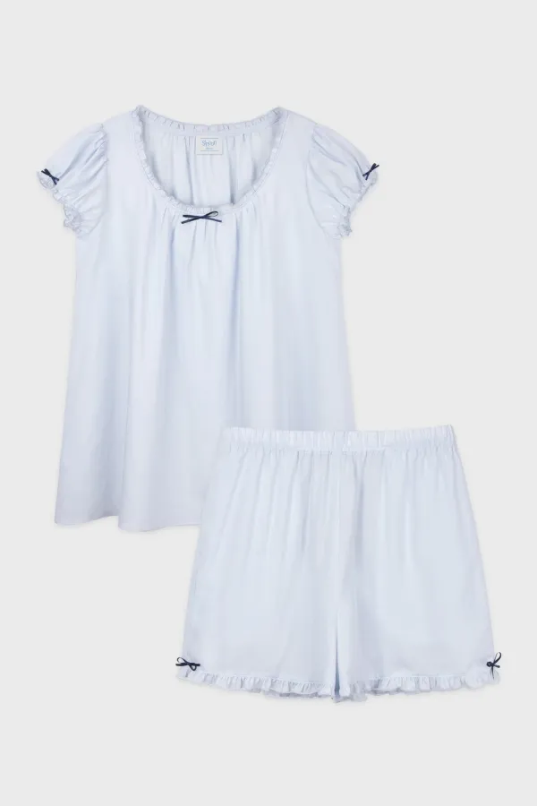 Ribbon Puff Pajama SET-UP (Blue)