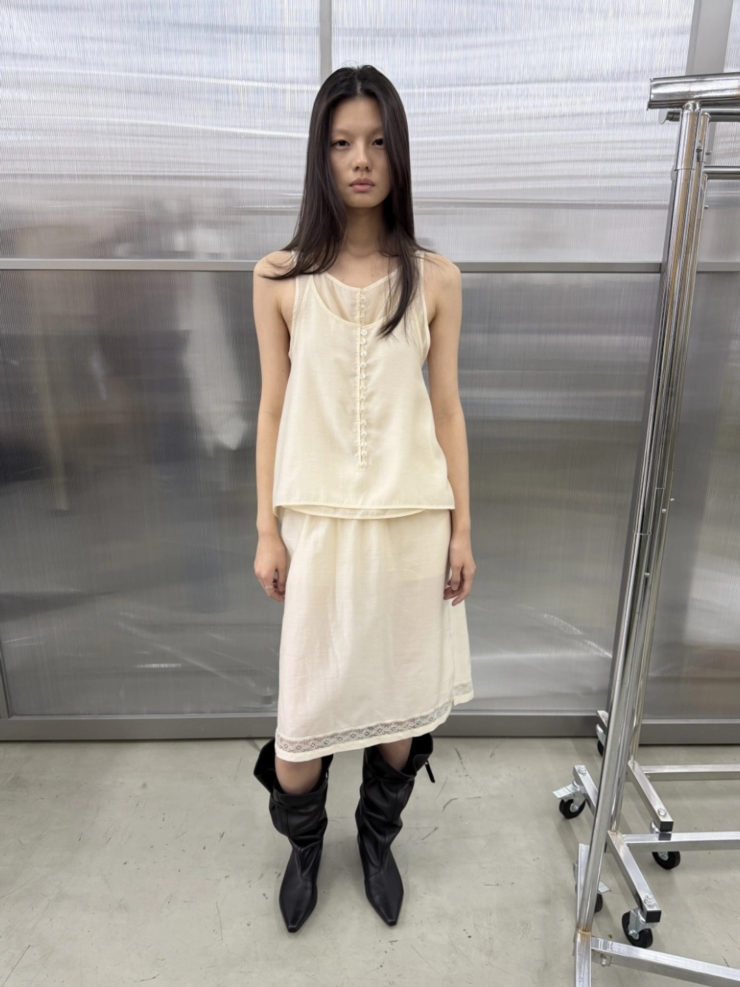 로우클래식 See-Through Lace Skirt_Cream 상품 이미지 2