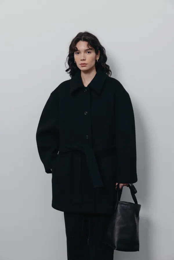 [Exclusive]Raccoon Half Coat (Black)