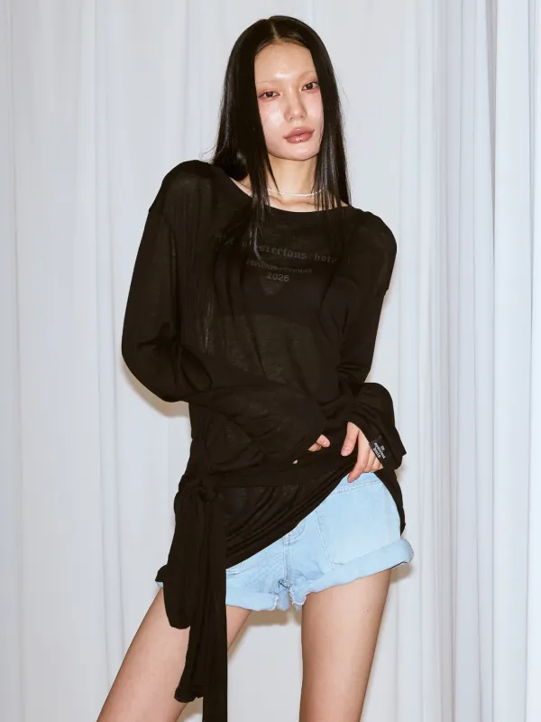 TMH SHEER WRAP OPS - BLACK