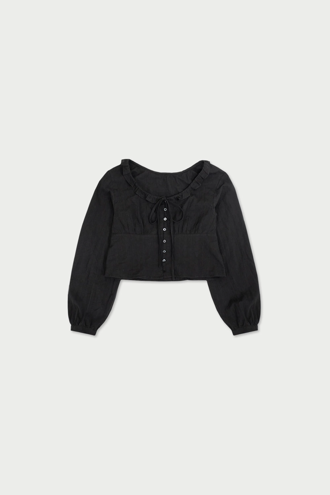 위드아웃썸머 Butter frill blouse_black 상품 이미지 1