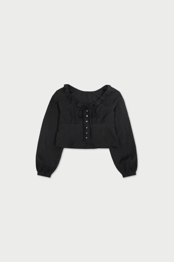 Butter frill blouse_black