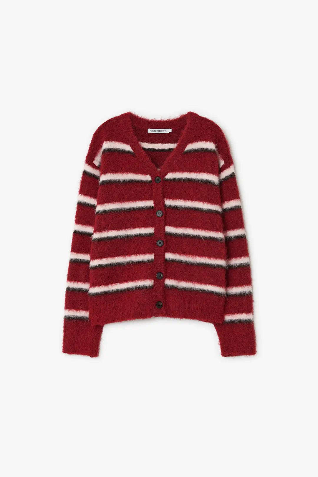 썬번프로젝트 HAIRY OVERFIT CARDIGAN, BURGUNDY 상품 이미지 1