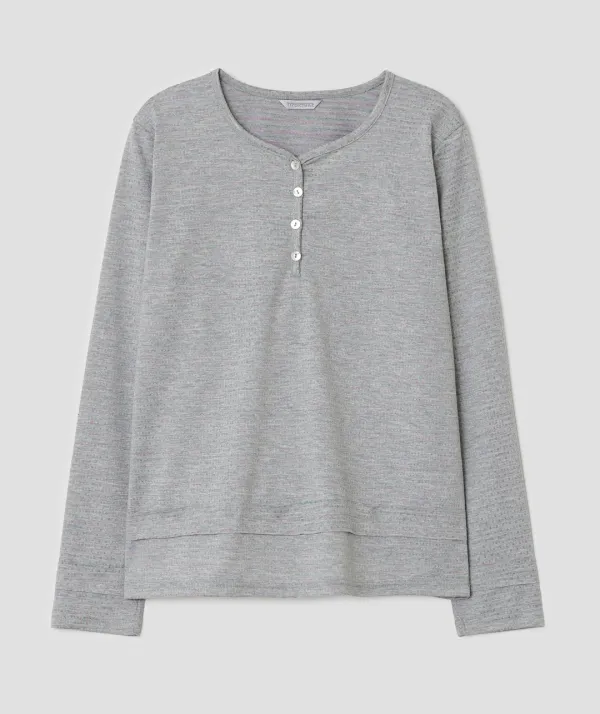 Piping Henley Top [Gray]
