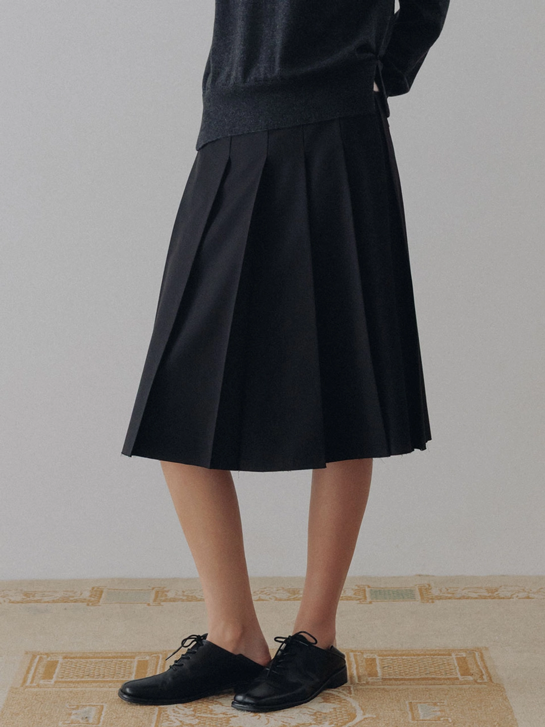 루에브르 Structured Pleated Midi Skirt SW6AS876-10 상품 이미지 1
