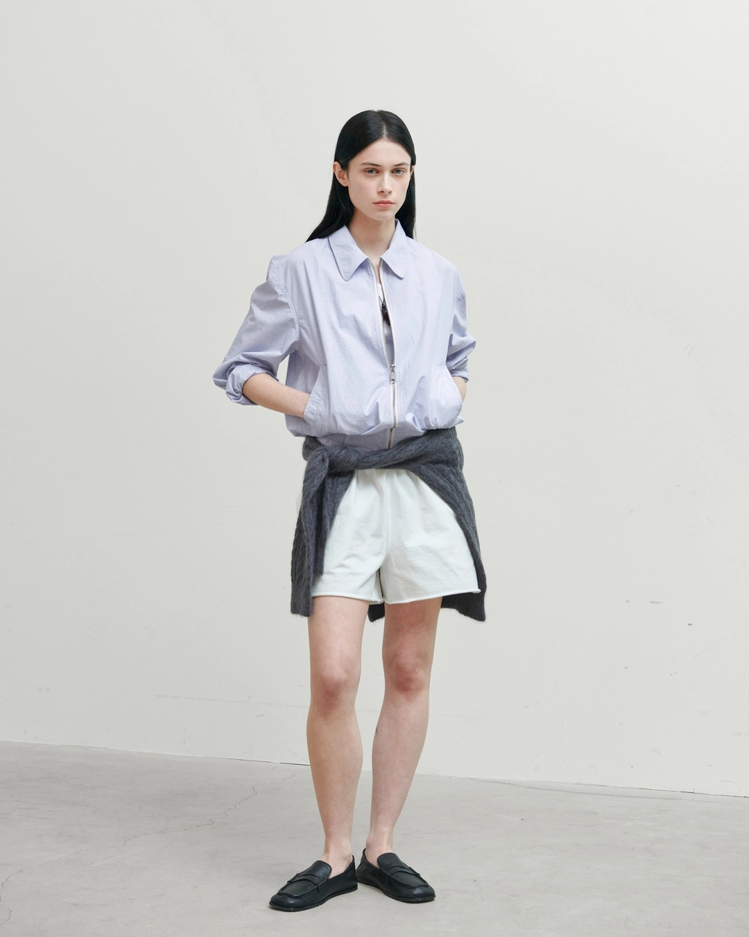 브라운야드 W Stripe Blouson, Blue Stripe 상품 이미지 2