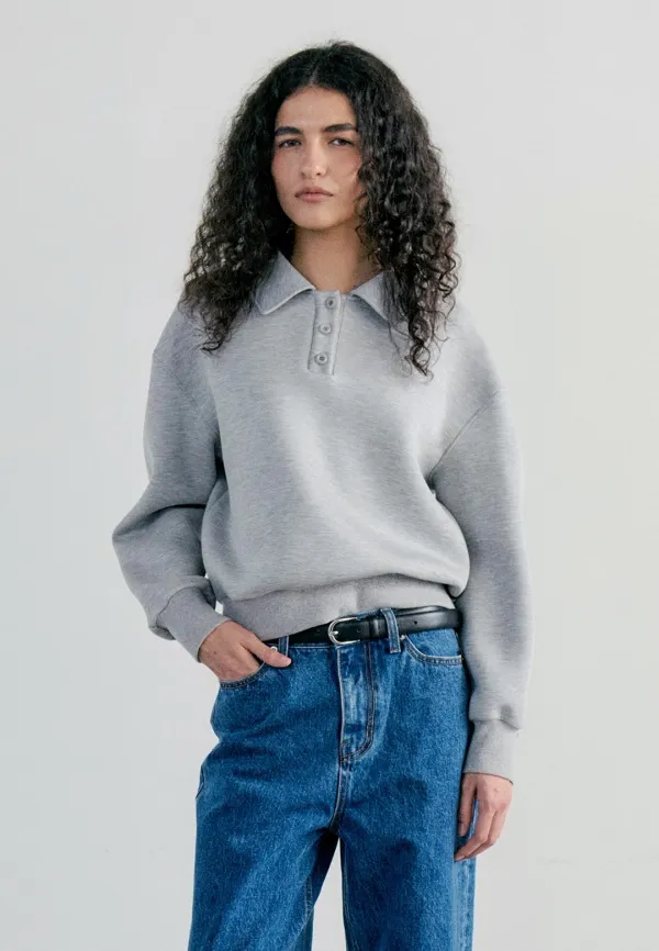 PK COLLAR SWEATSHIRT - MELANGE GRAY