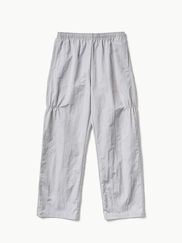 Shirring Nylon Straight Pants - Grey
