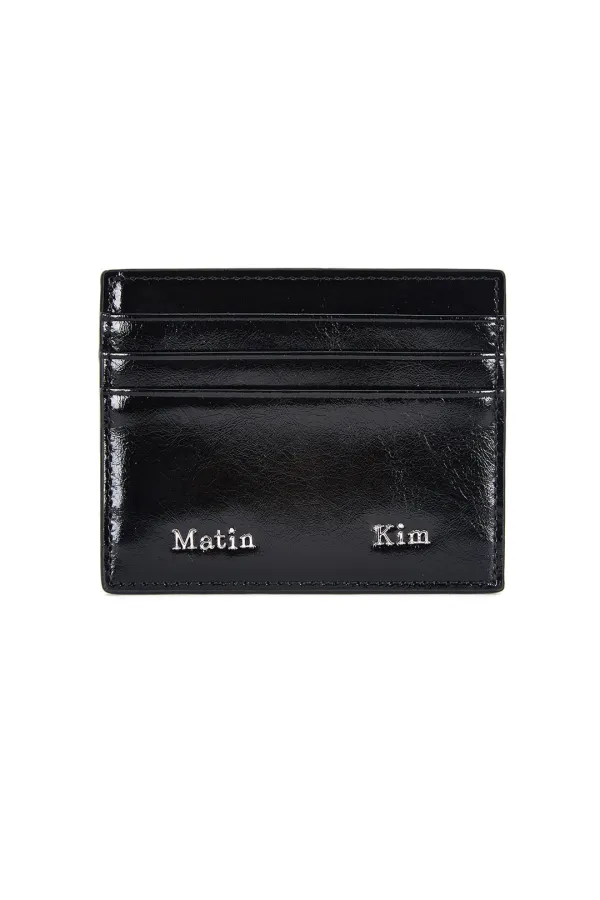 STEEL LOGO CARD WALLET IN BLACK