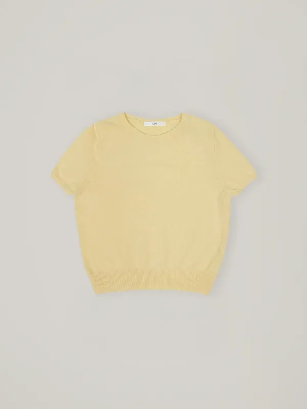 Cathy round knit - Yellow