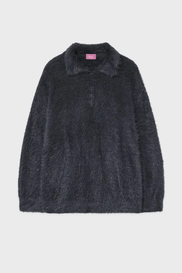 SN Hairy Button Pullover (Charcoal)