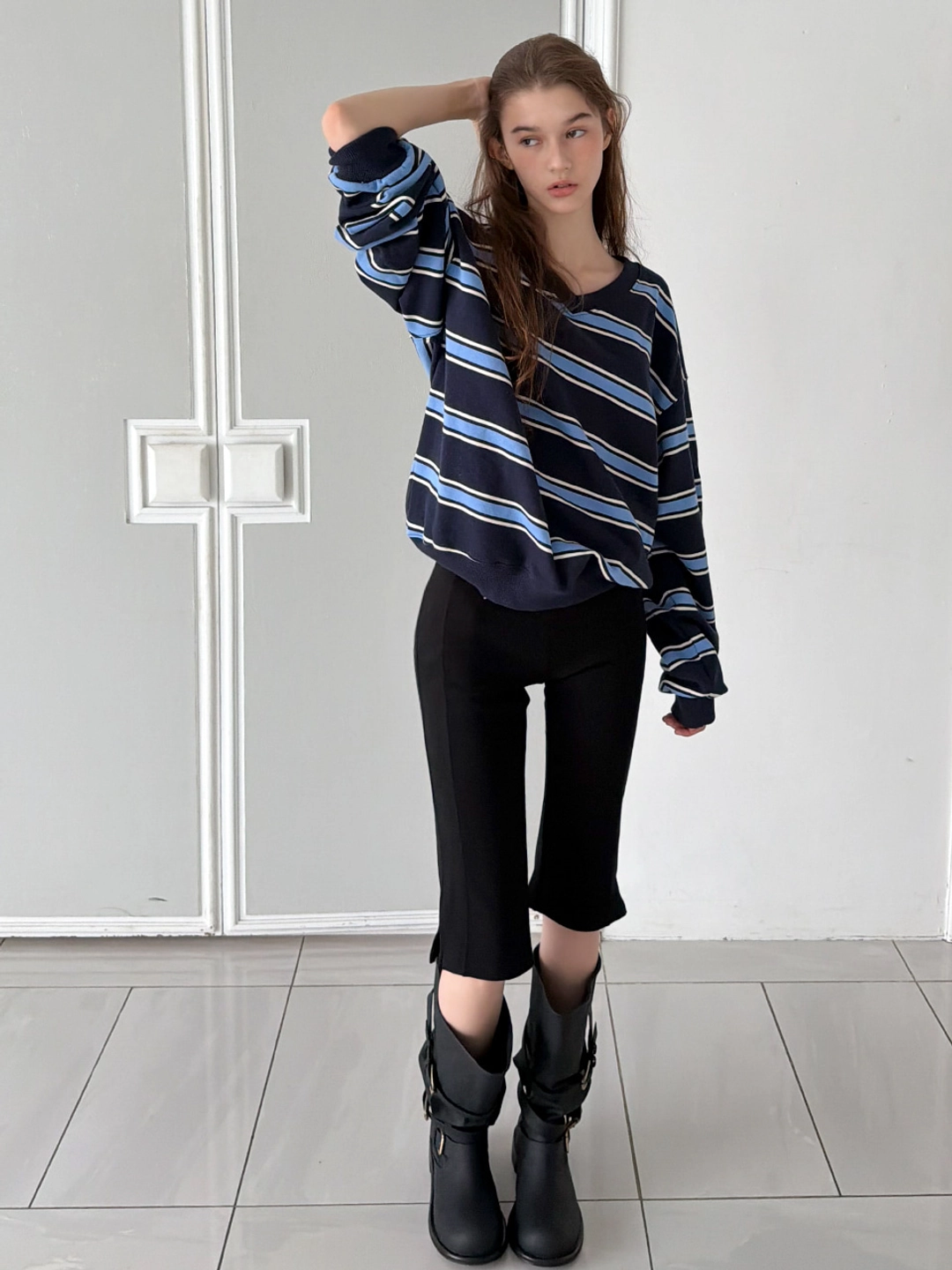 쏘이르 BANDING CAPRI PANTS - BLACK 상품 이미지 1