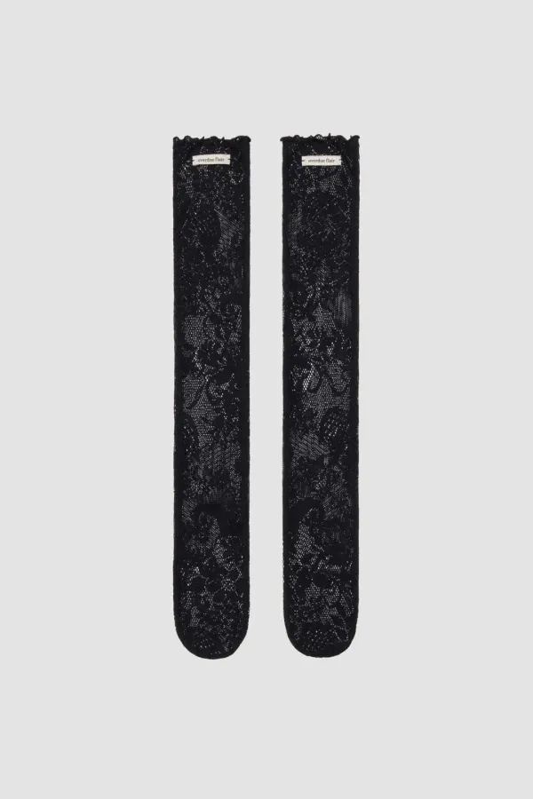 LACE KNEE SOCKS_BLACK
