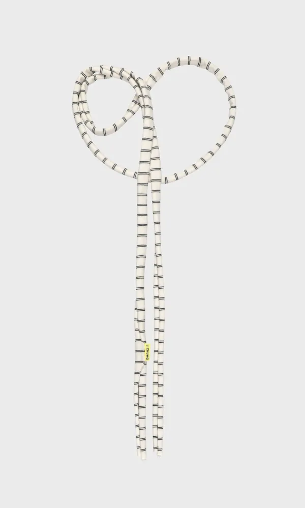 Thin Striped Muffler_Ivory