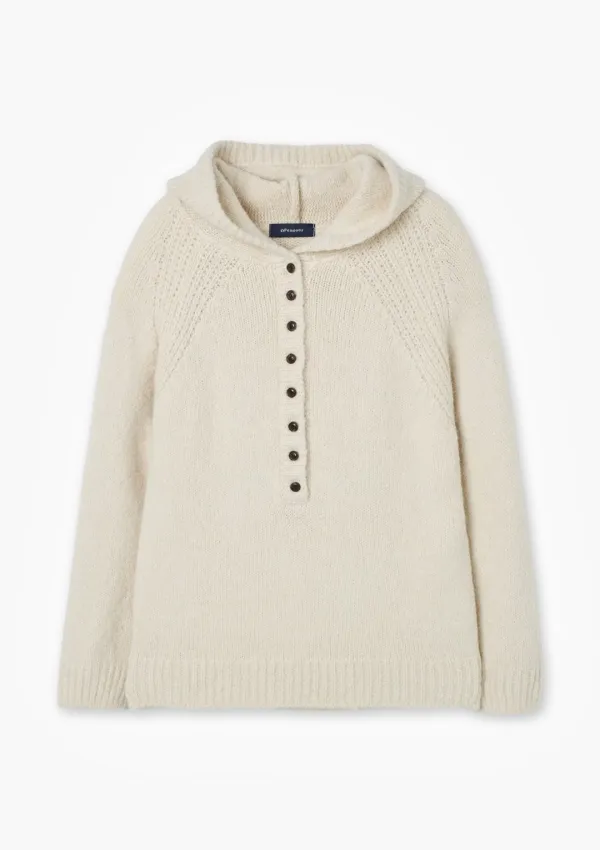 Cloud Alpaca Hoodie Knit Ivory