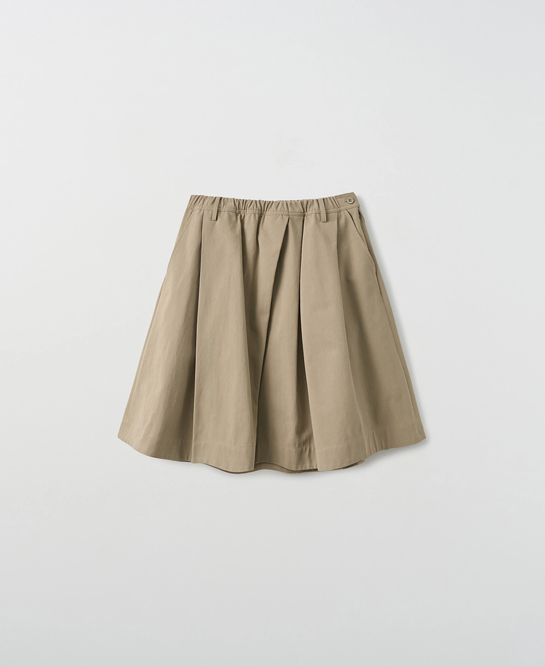 스텝어라운드 Cotton Tuck Pleated Banding Mid Skirt_BEIGE 상품 이미지 2