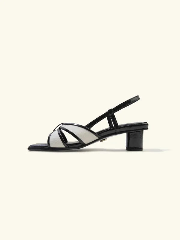 Antique slingback(canvas ver.) / 블랙 + 캔버스