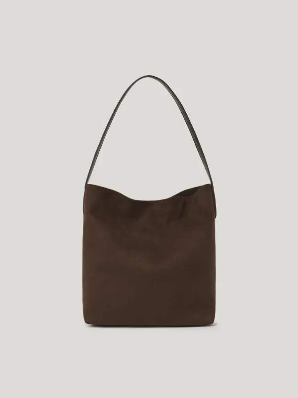 리엘 스웨이드 호보백 Riel Suede Hobo Bag_Dark Brown