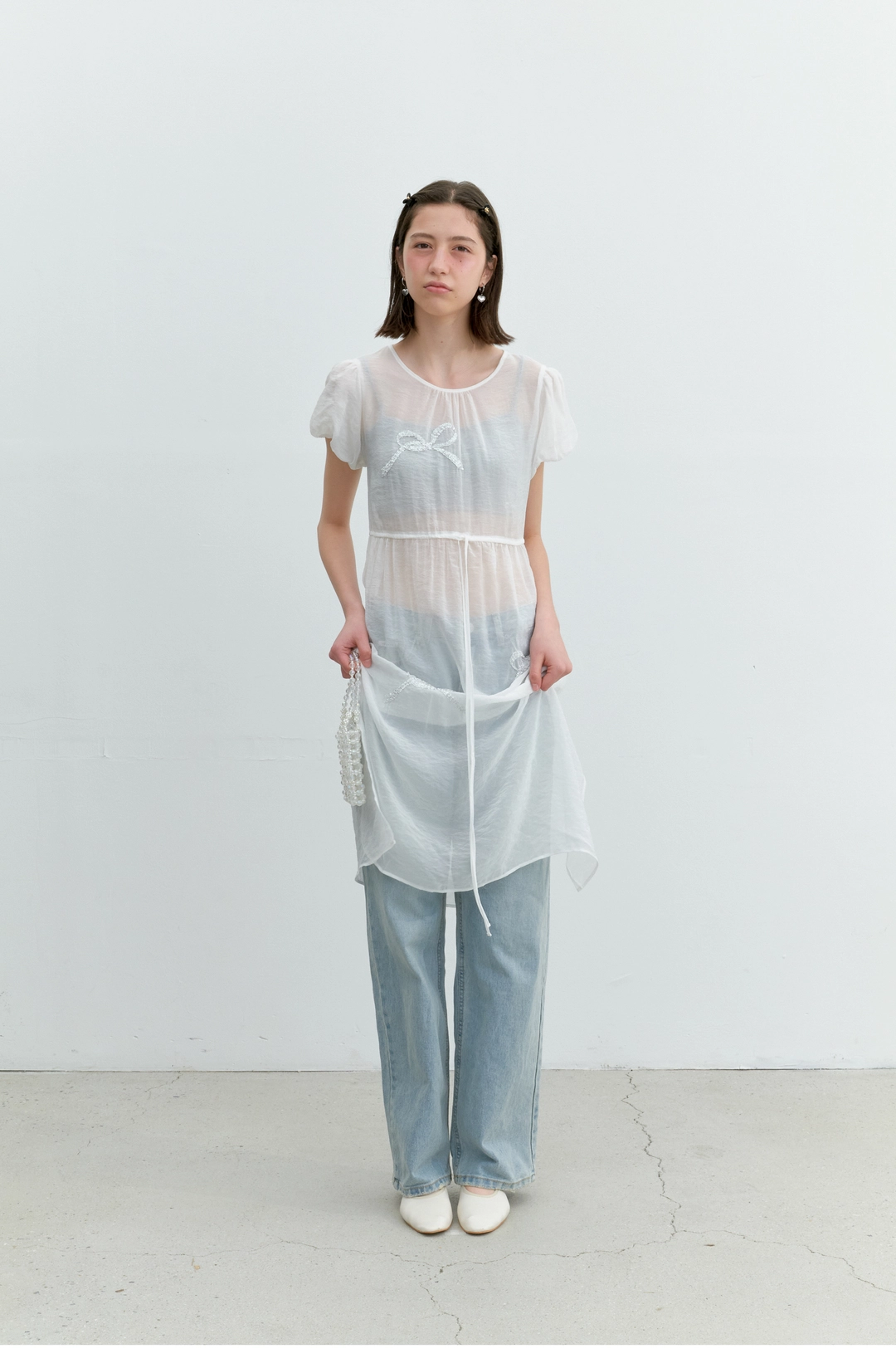 순수 Sequins Layer Dress (White) 상품 이미지 2