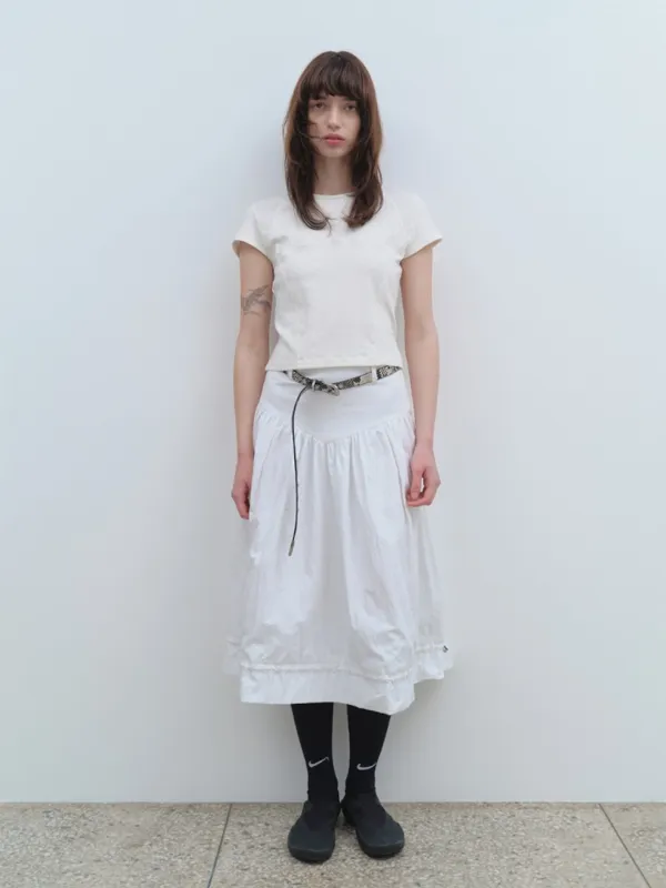 String Balloon Midi Skirt [White]