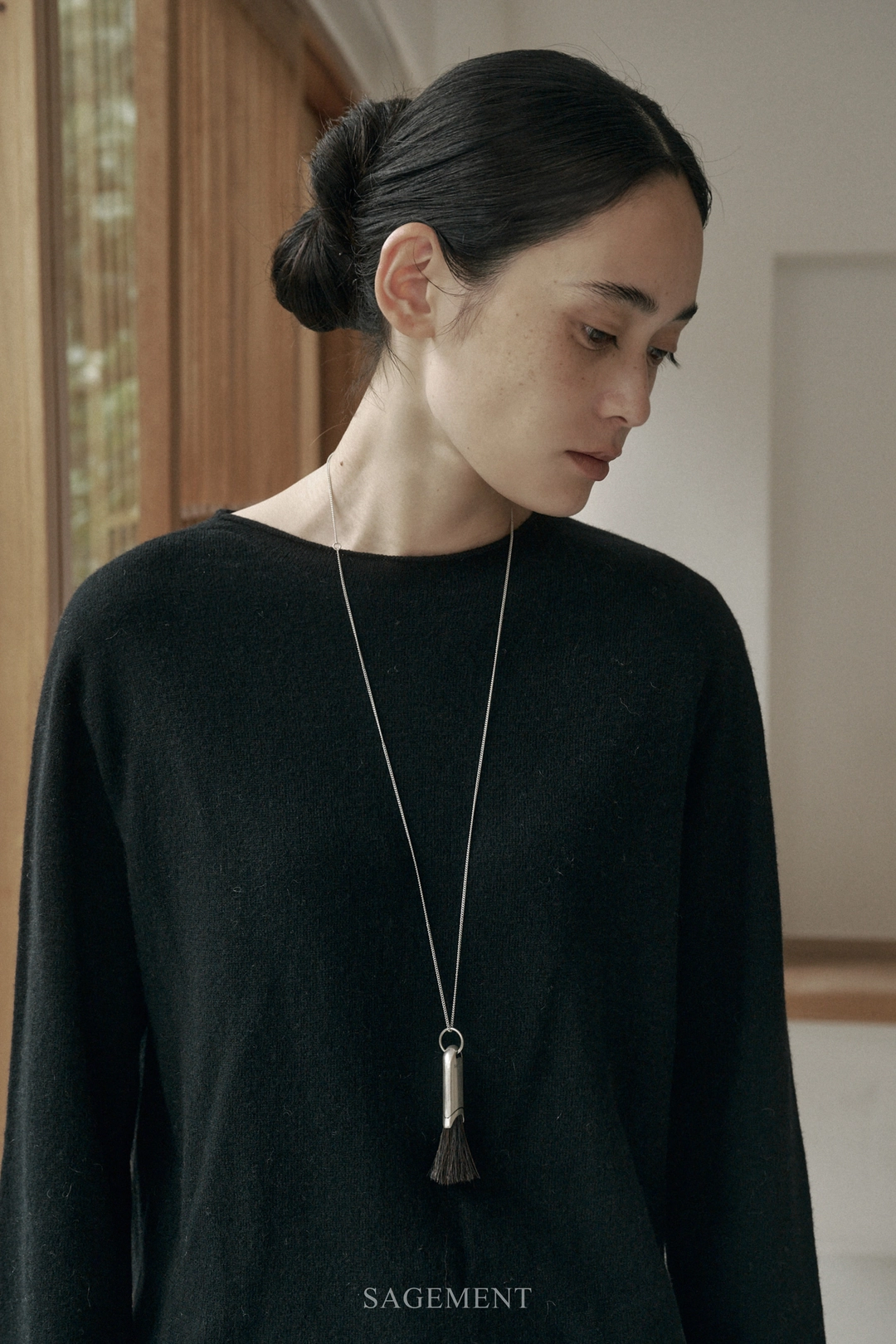 세이지먼트 BOLIO WHOLEGARMENT WOOL KINT_BLACK 상품 이미지 2