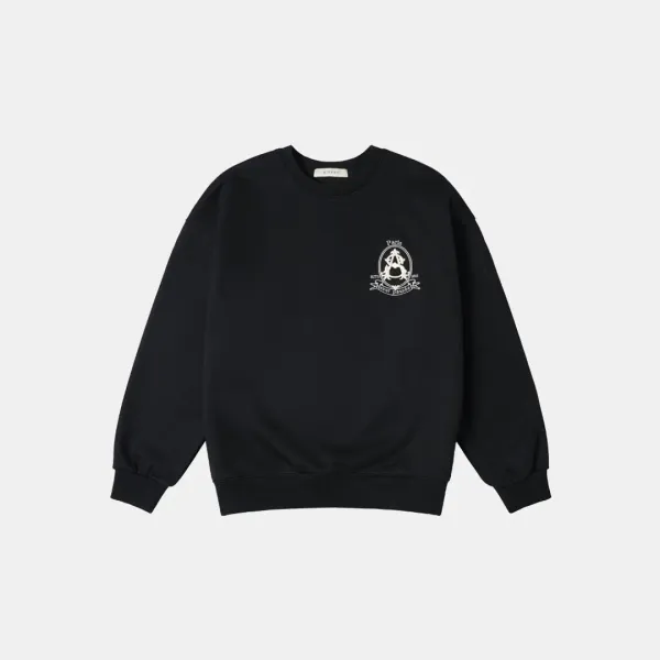 SITP5173 로열 자수 기모 스웨트 셔츠_S\'est passee(쎄빠쎄)_Black