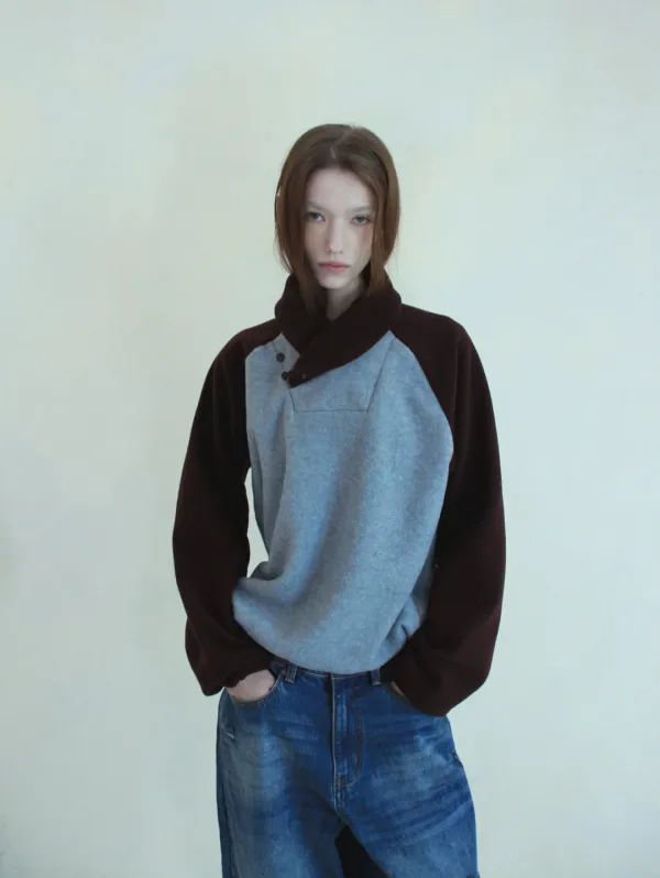[10.28 순차 출고] RAGLAN SHAWL COLLAR FLEECE (PLUM)
