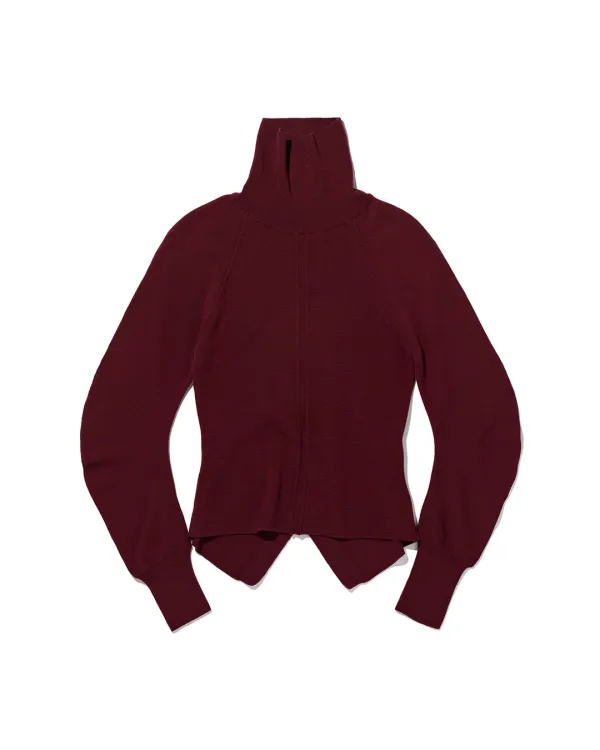 CUT OUT BACK TURTLENECK TOP_WINE