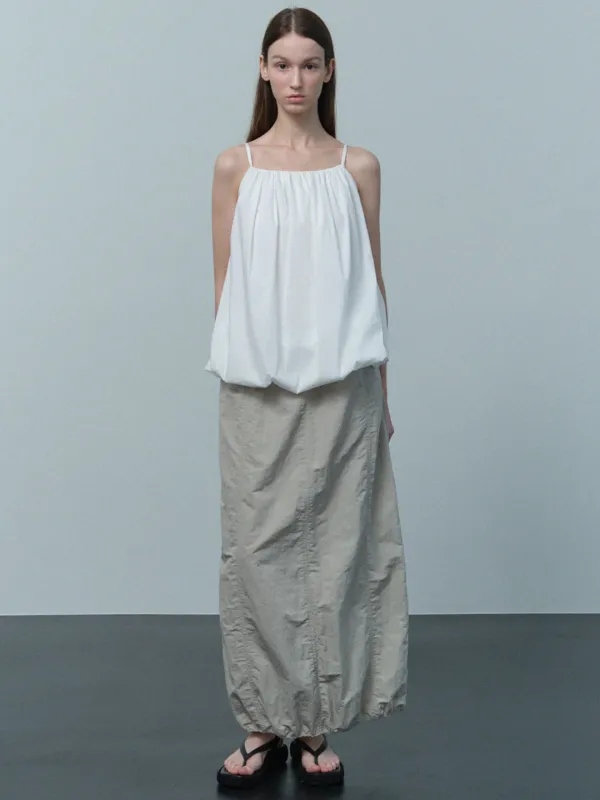 shirring balloon blouse (white)