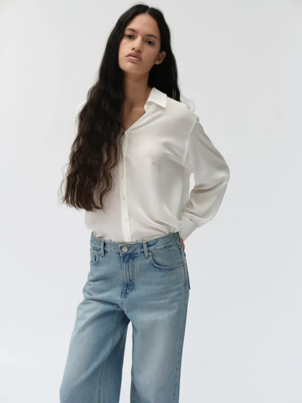 VEIL SILK SHIRTS / WHITE