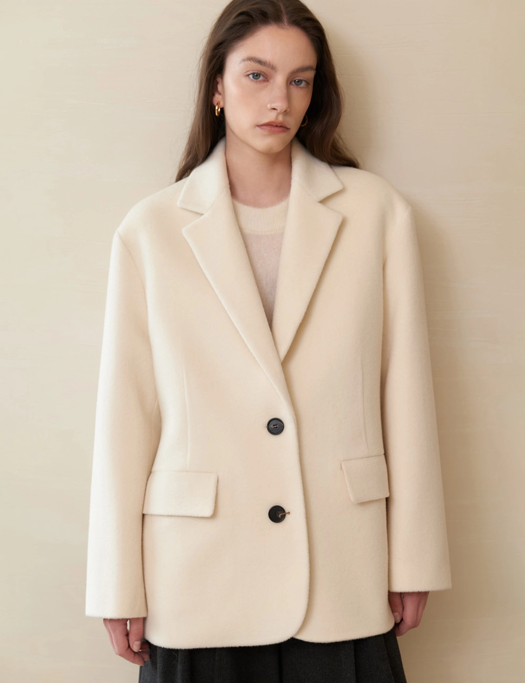노미나떼 Paris Overfit Half Coat (Cream) 상품 이미지 2