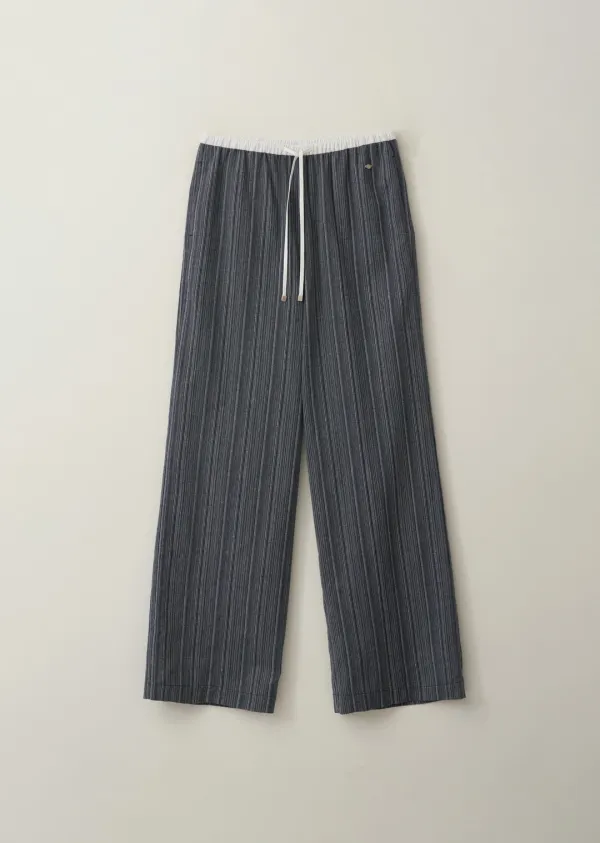 COZY STRIPE BANDING PANTS (navy stripe)