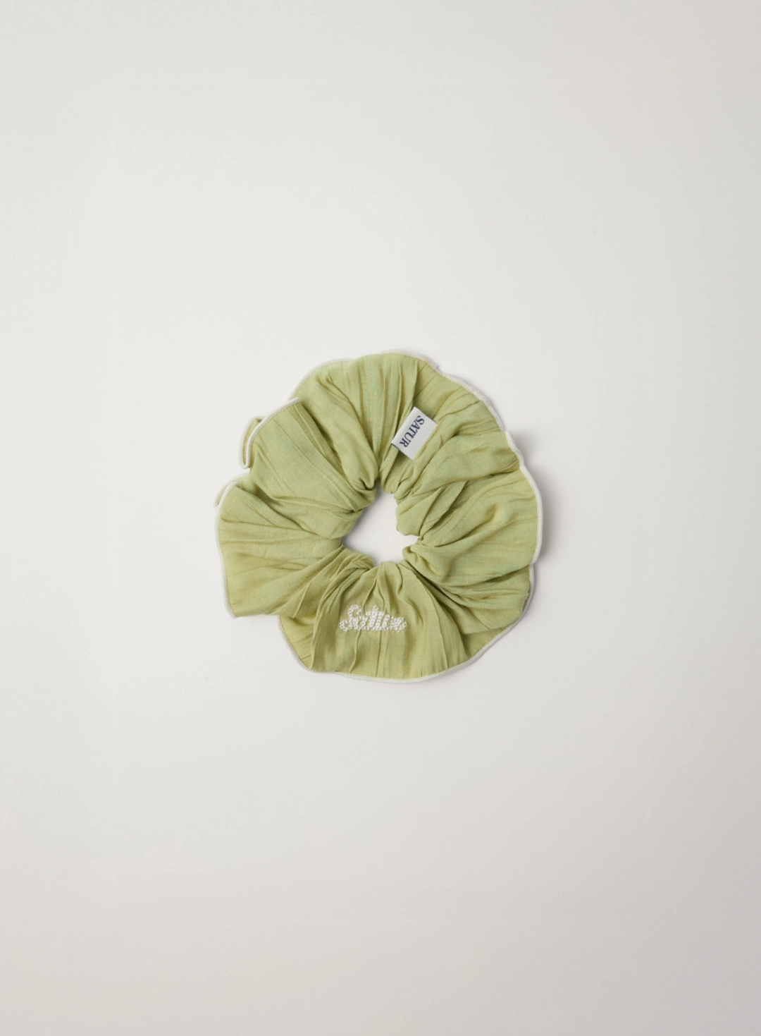 세터 (W) Wrinkle Color Block Scrunchie - Olive Green 상품 이미지 1