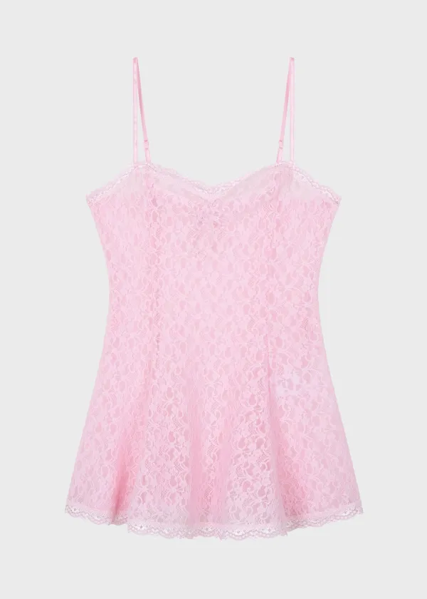 Studio Lace Mini Dress Pink