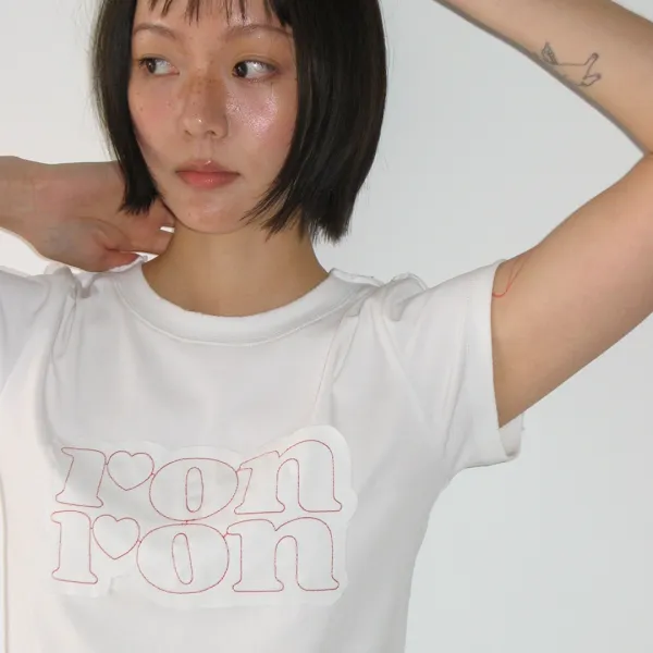VINTAGE APPLIQUE LOGO T SHIRT WHITE