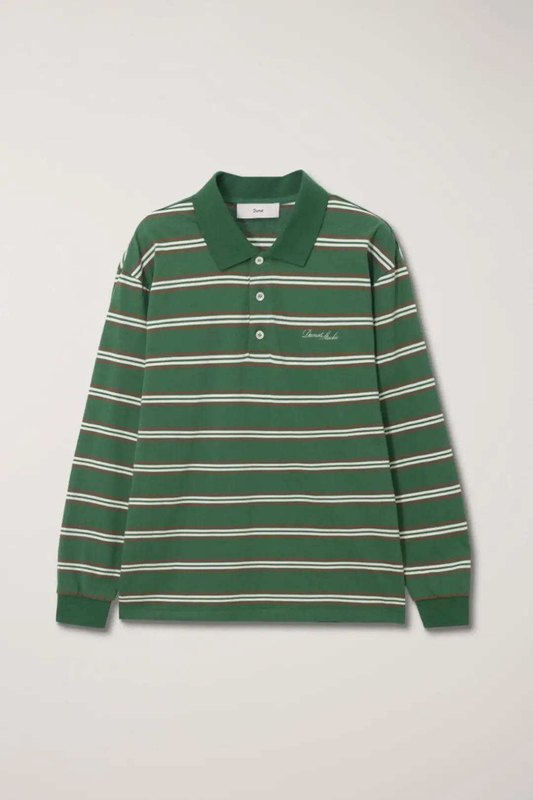 던스트 UNISEX MULTI STRIPE COLLARED T-SHIRT GREEN STRIPE 상품 이미지 1