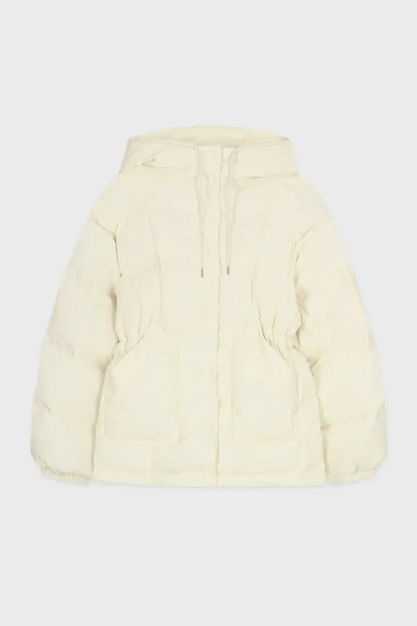 Hoodie Puffer Jacket (Ivory)