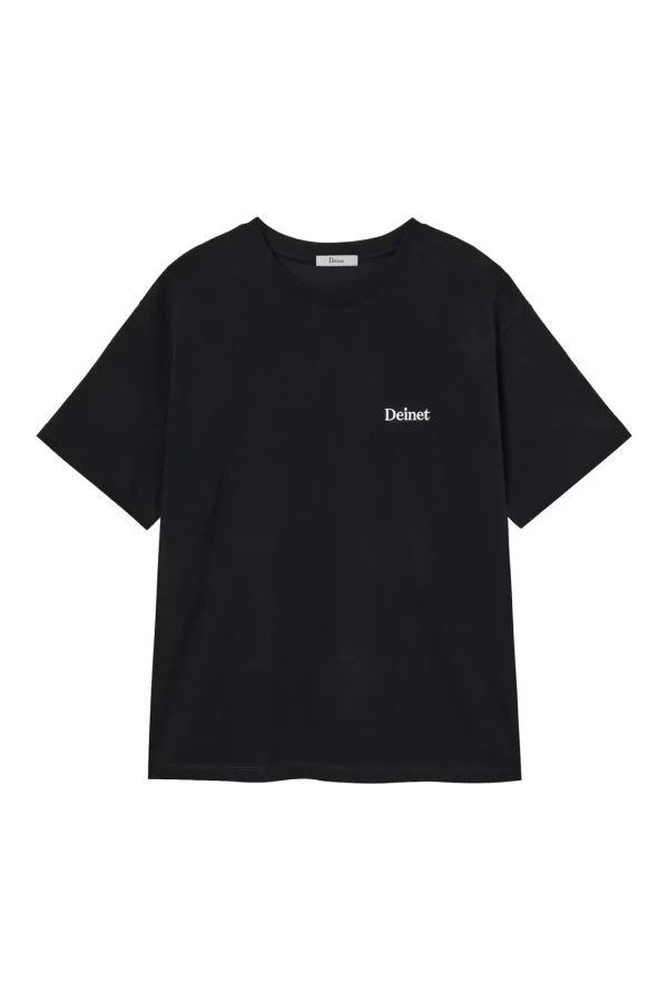 LOGO EMBROIDERY OVERSIZED T-SHIRT IN BLACK