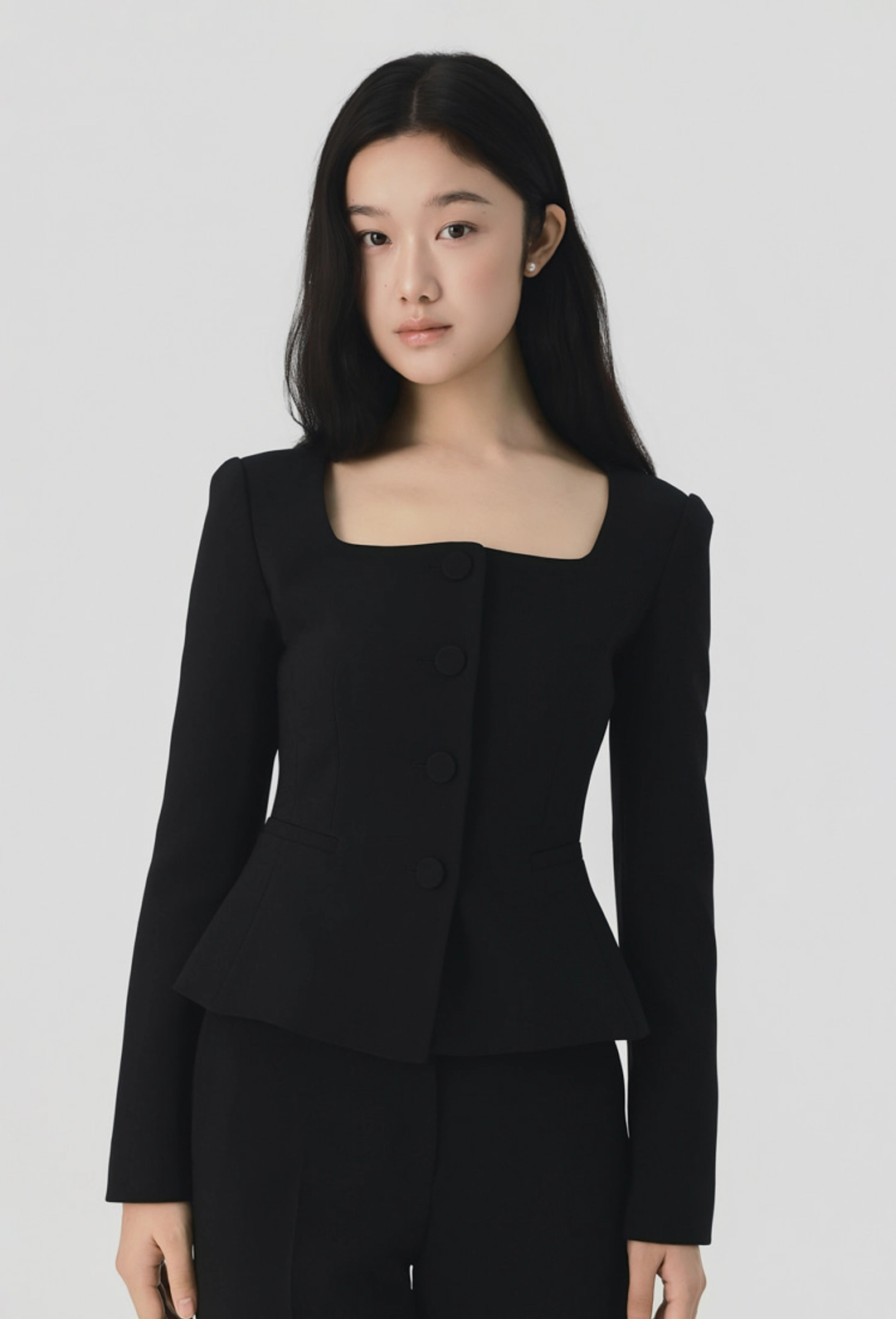 그레이스유 Sienna Square-neck Jacket (Black) 상품 이미지 1