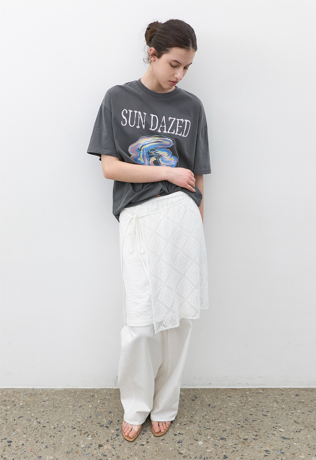 아뜰리에 나인 (SK-5103)LACE LAYERED BANDING MIDI SKIRT 상품 이미지 2