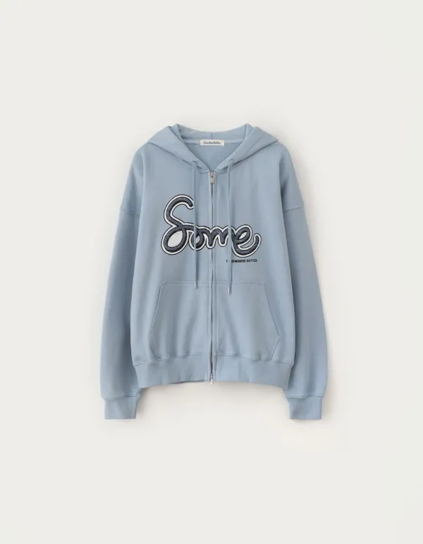 [김가을 PICK] Some Logo Hoodie Zip-Up - Light Blue