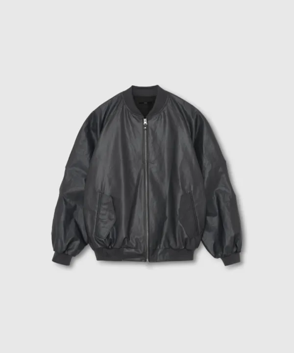Coated bomber jacket (Charcoal)