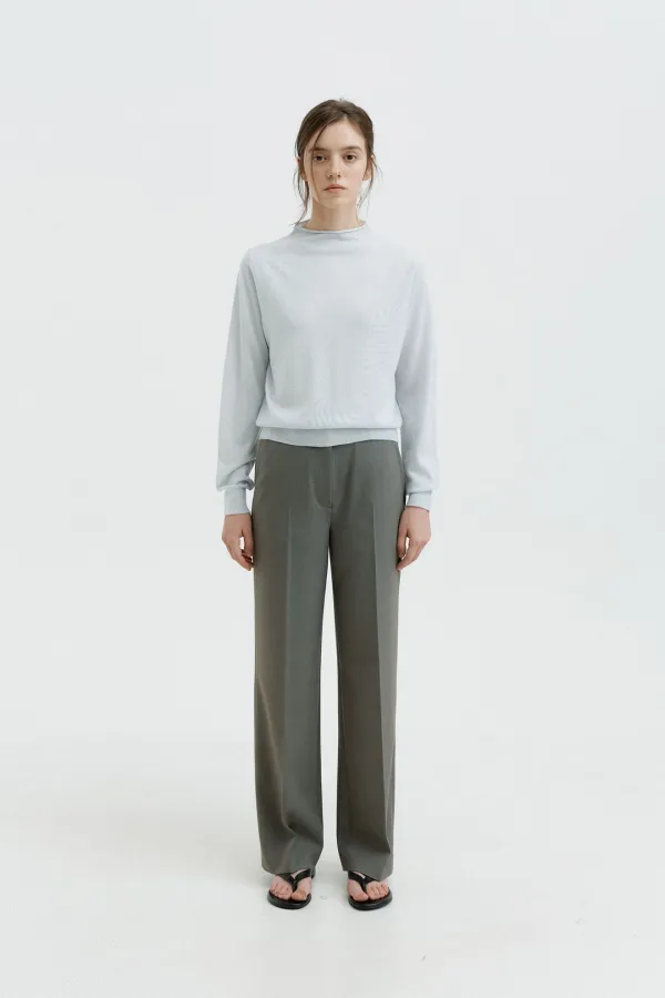 Plain Mock Neck Pullover
