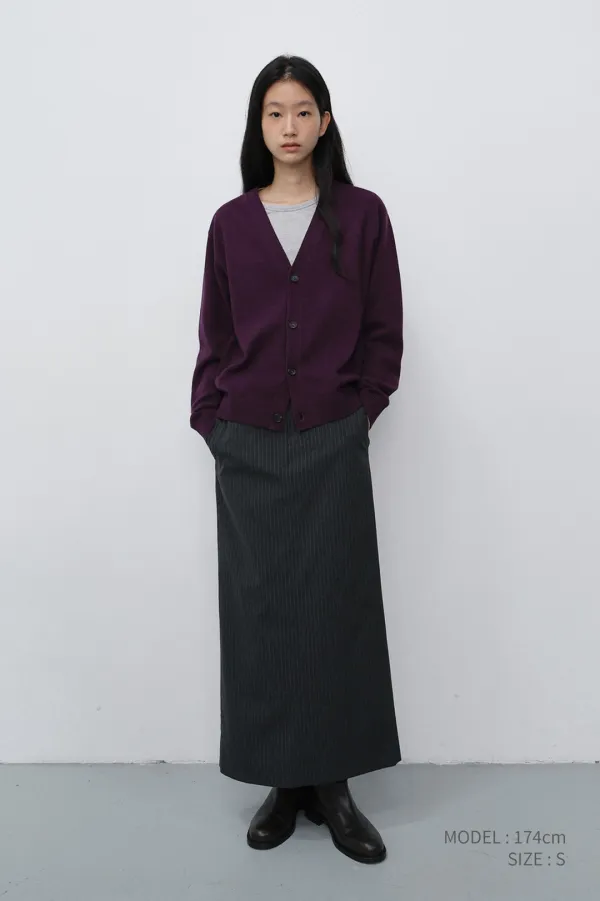 [LIMITED OFFER] UNISEX V-NECK CARDIGAN PLUM_UDSW6C103U2