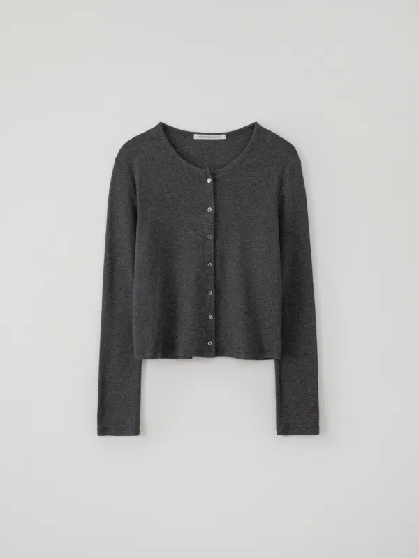 Standard Round Cardigan(Charcoal)